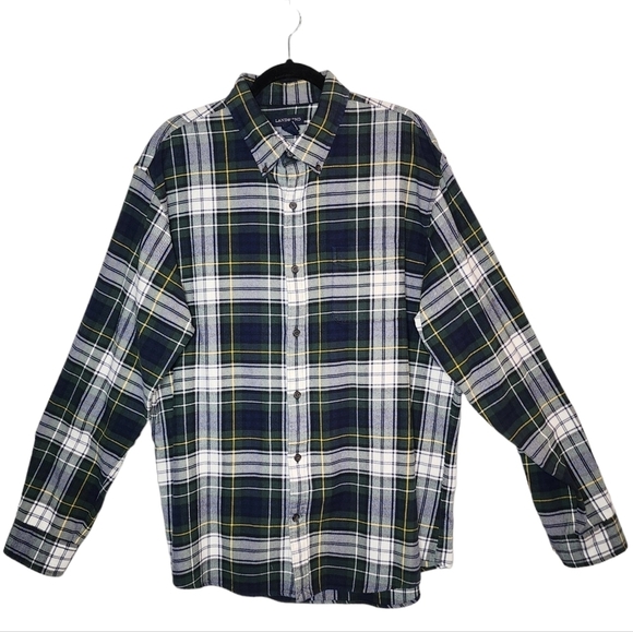 Lands' End Tartan Plaid Flannel long sleeve button down shirt. Men's size XL. - Picture 1 of 13